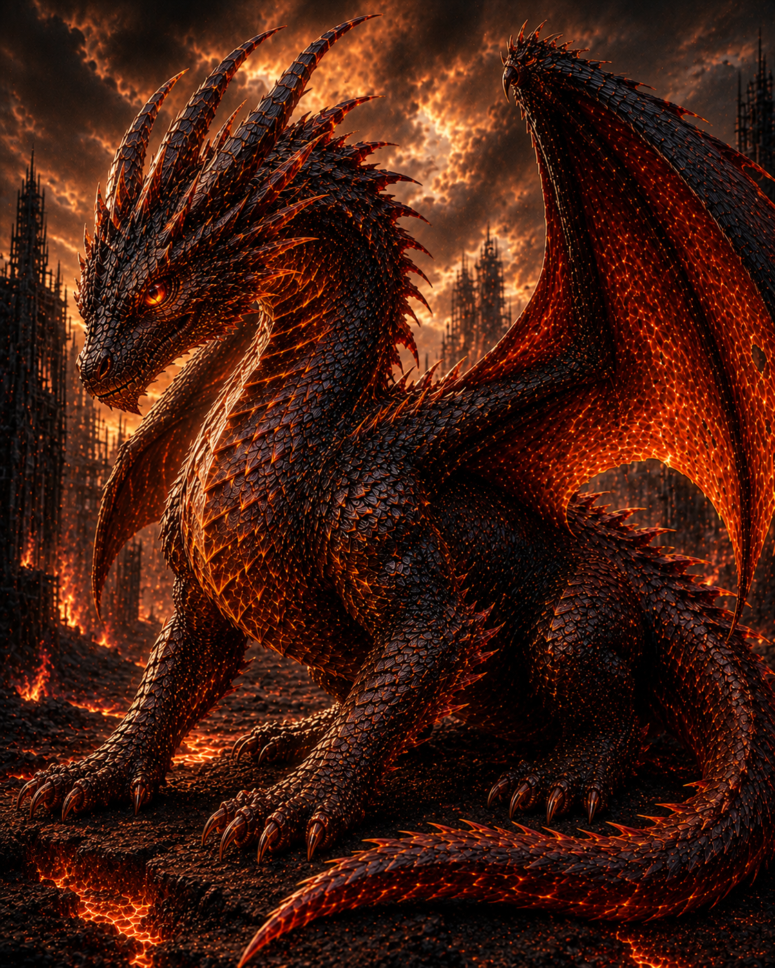 Ember adult dragon official artwork