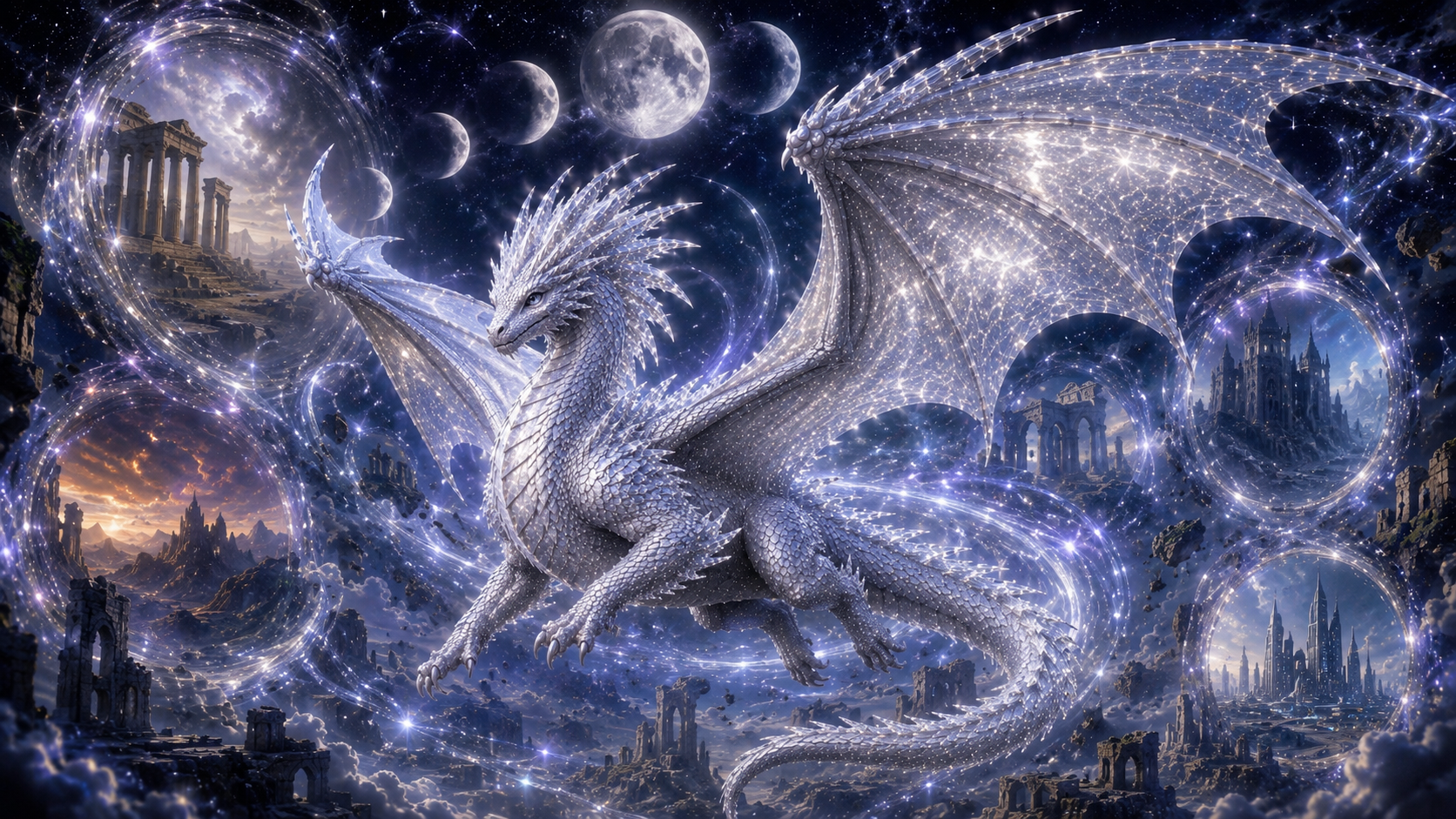 Lunaris cinematic dragon hero artwork